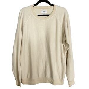 Feat Clothing Mens Medium Oatmilk Cream BlanketBlend Crew Neck Sweatshirt Cotton